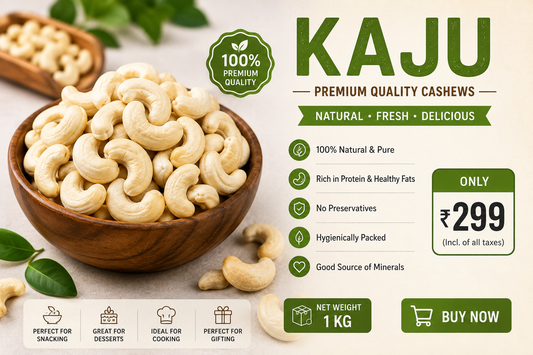 Product Title: Premium Kaju (Cashew Nuts) – 1 kg | Fresh, Crunchy & Naturally Delicious